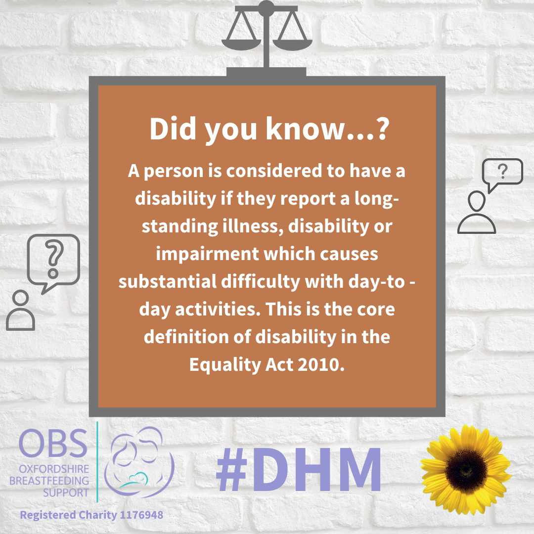 Image of scales. Text: definition of disability from the Equality Act 2010