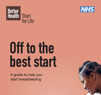 Partial screenshot of the cover of the NHS Off To The Best Start (Breastfeeding) Leaflet